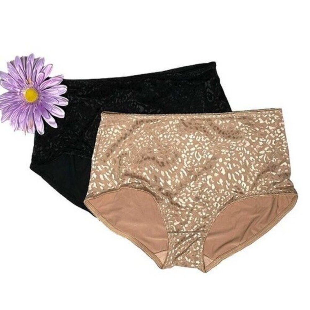 Rhonda Shear Jacquard Smoothing Brief 2 Pack LARGE